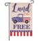 G128 Garden Flag Land of the Free American Truck | 12x18 Inch | Printed Burlap Polyester - Patriotic Decoration